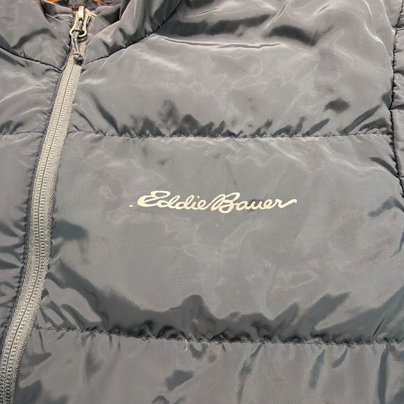 Eddie Bauer Down Puffer Jacket Mens Medium Black EB650 Wide Channel Lightweight - Picture 2 of 7